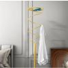 TOMYEUS Coat Rack Coat Rack Modern Single Rod Metal Coat Shelf Home Floor Coat Stand Living Room Bedroom Office Decoration Bag Racks Hanger Coat Rack Hat Stand view 4