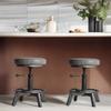 BOKKOLIK Vintage Short Bar Stools Swivel PU Seat 15-21inch Height Adjustable Extra Guest Chair Kitchen Island Counter Stool(Set of 2) view 1