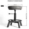 BOKKOLIK Vintage Short Bar Stools Swivel PU Seat 15-21inch Height Adjustable Extra Guest Chair Kitchen Island Counter Stool(Set of 2) view 2