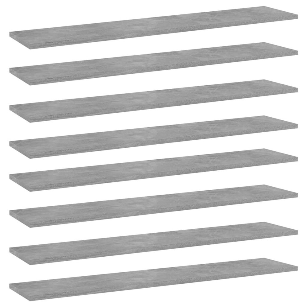 Tidyard Floating Bookshelf Board Set of 8, Concrete Gray Engineered Wood Wall Mounted Shelves, 39.4 x 39.4 x 0.6 Inches, Minimalist Storage Solution for Living Room, Office, Home Decor