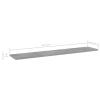 Tidyard Floating Bookshelf Board Set of 8, Concrete Gray Engineered Wood Wall Mounted Shelves, 39.4 x 39.4 x 0.6 Inches, Minimalist Storage Solution for Living Room, Office, Home Decor view 2