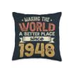 75 Birthday Making the world a better place since 1948 Throw Pillow view 1
