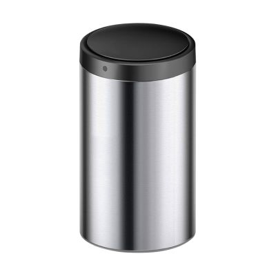 Bathroom Trash Can Smart Trash Can Stainless Steel Household Living Room Trash Can with Lid Round Kitchen Induction Trash Can, 5.2 Gallons/7.9 Gallons Waste Bin ( Capacity : 30L , Color : Silver )