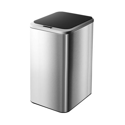 Bathroom Trash Can Smart Induction Household Trash Can Stainless Steel Automatic Trash Can Narrow Kitchen Trash Can with Lid Bathroom Touchless Trash Can Waste Bin ( Capacity : 9L , Color : Silver )