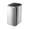 Bathroom Trash Can Smart Induction Household Trash Can Stainless Steel Automatic Trash Can Narrow Kitchen Trash Can with Lid Bathroom Touchless Trash Can Waste Bin ( Capacity : 9L , Color : Silver ) view 1