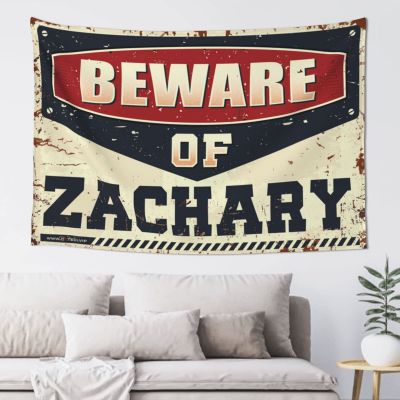 Funny Bar Decor Beware of Zachary Tapestry Tapestry for Walls Boys Bedroom Accessories ( Size : 75X100CM )
