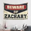 Funny Bar Decor Beware of Zachary Tapestry Tapestry for Walls Boys Bedroom Accessories ( Size : 75X100CM ) view 2