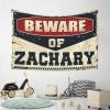 Funny Bar Decor Beware of Zachary Tapestry Tapestry for Walls Boys Bedroom Accessories ( Size : 75X100CM ) view 4