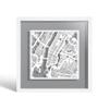 O3 Design Studio New York Cut Map framed, White map, White frame, 9x9 inches, paper cutting art work, Gift Boxed, 4 background color, self-changing, Wall Art view 1