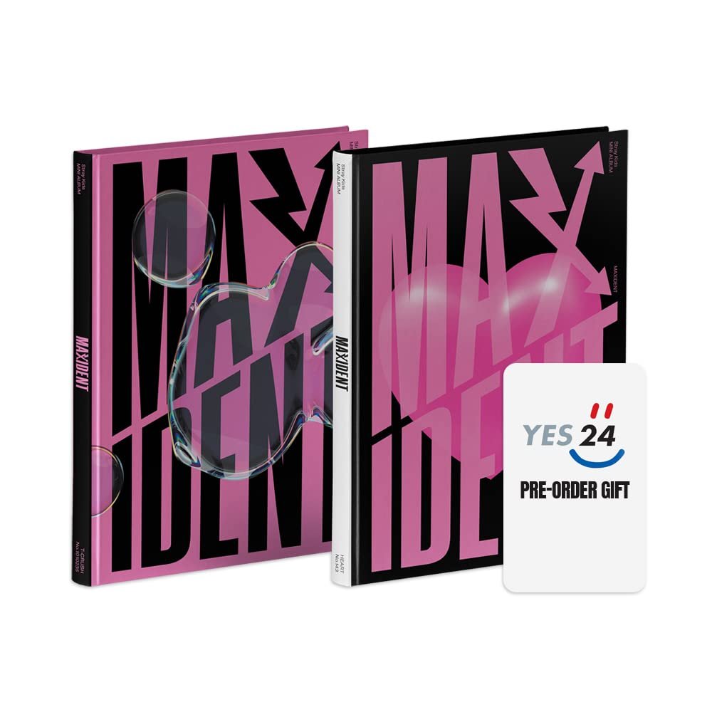 dreamus [ Yes24 gift ] Stray Kids [ MAXIDENT ] STANDARD EDITION album SET ( HEART + T-CRUSH ) ver, Black