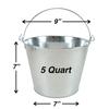 5-Quart Galvanized Pail Beer Bucket 9x9x7 inches (Pack of 12) view 2