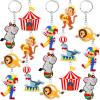 Taiyin 30 Pcs Circus Party Favors Ninja Clown Animals Pirate Themed Keychain for Carnival Birthday Party Supplies(Circus) view 1