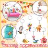 Taiyin 30 Pcs Circus Party Favors Ninja Clown Animals Pirate Themed Keychain for Carnival Birthday Party Supplies(Circus) view 3