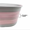 SAMMART 23L (6 Gallons) Collapsible Plastic Laundry Basket - Oval Tub - Foldable Storage Container/Organizer -Portable Washing Tub -Space Saving Laundry Hamper (Grey/Pale Pink) view 4