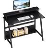 ALISENED 31.5 Inch Small Office Desk with Storage, Small Desk for Small Spaces, Compact Home Office Desk, Mini Study Desk for Bedroom, Black view 1
