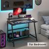 ALISENED 31.5 Inch Small Office Desk with Storage, Small Desk for Small Spaces, Compact Home Office Desk, Mini Study Desk for Bedroom, Black view 2