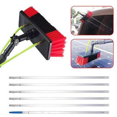 26FT Window Cleaning Pole Brush,Water Fed Brush Water Pipe Tools Extendable Telescopic Pole Water Fed Brush Spray Washer Solar Panel Cleaning Brush Water Fed Pole Set w/20m Pipe