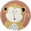 USTIDE Round Animal Rug 4ft Shaggy Mat Soft Monkey Rug Animal Carpet for Bedroom Classroom Home Decor view 3