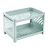 Jaugufiy 2 Tier Plastic Countertop Shelf Organizer Storage Rack, Multifunction Pantry Storage Organizer Kitchen Spice Rack Bathroom Shelf Organizer Tabletop Shelf Organizer (Green) view 1