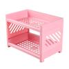Jaugufiy 2 Tier Plastic Countertop Shelf Organizer Storage Rack, Multifunction Pantry Storage Organizer Kitchen Spice Rack Bathroom Shelf Organizer Tabletop Shelf Organizer (Pink) view 1