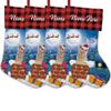 MALIHONG Personalized Cat Christmas Stocking 4 Pack Stockings British Shorthaired Cat Fireplace Hanging Stockings Children's Candy Gift Bag Indoor Family Holiday Xmas Party Christmas Decor 14.4" view 1