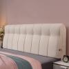 Big Bed Backrest Full Size Bedside Cushion Headboard Cushion Wall Pillow Upholstered Wedge Reading Pillow Lumbar Pad for Daybed Bedroom Bench Dormroom,A,with headboard 51"/130cm view 1