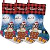 MALIHONG Personalized Dog Christmas Stocking 3 Pack Stockings English Bulldog Fireplace Hanging Stockings Children's Candy Gift Bag Indoor Family Holiday Xmas Party Christmas Decor 14.4" view 1