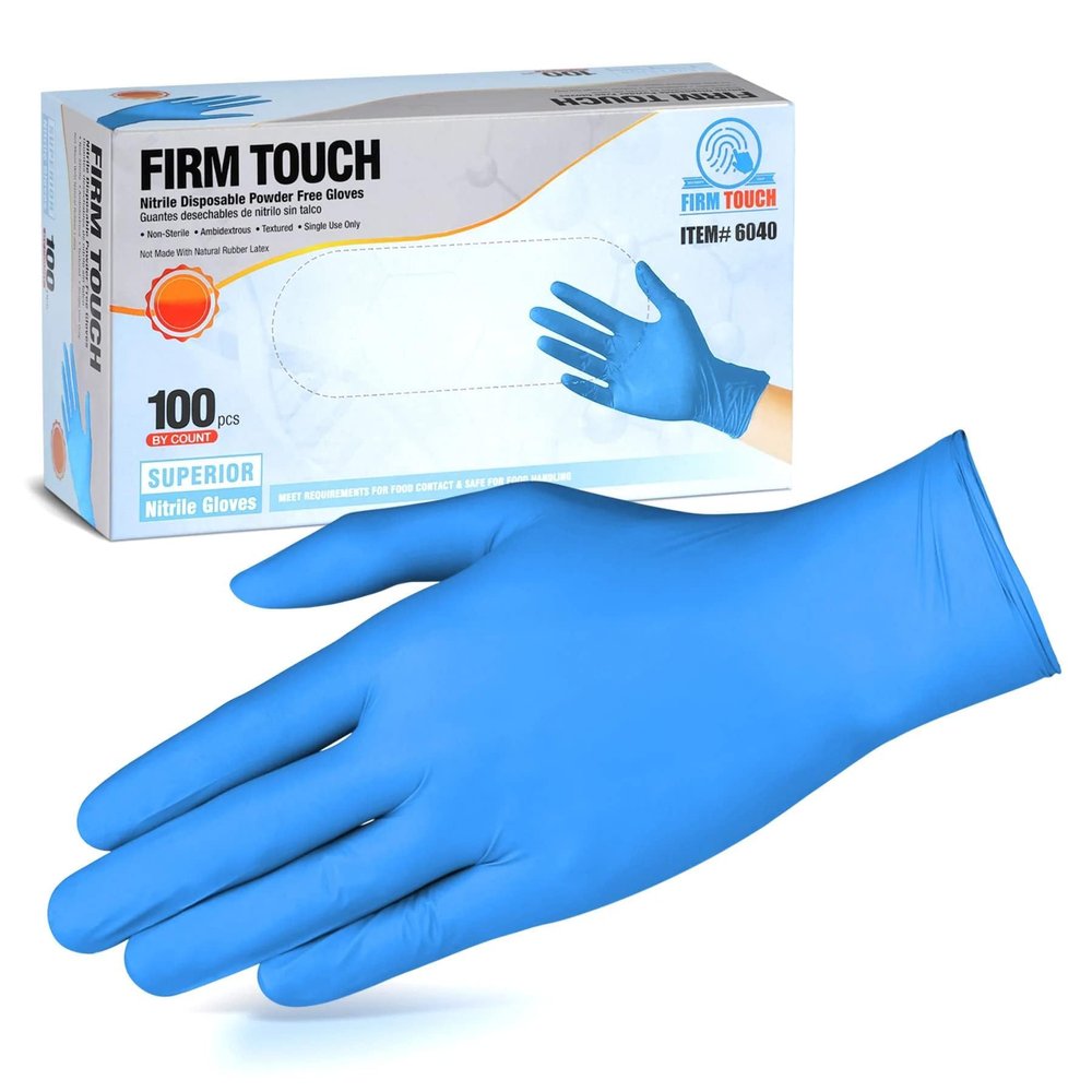 Glove Station Nitrile Disposable Gloves - Powder-Free, Latex-Free, Textured Grip, Food Grade Rated Household Gloves - Ideal for Cleaning, Cooking Use -Blue - 4MIL - MED (100 Count)