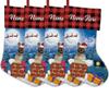 MALIHONG Personalized Dog Christmas Stocking 4 Pack Stockings Lovely French Bulldog Fireplace Hanging Stockings Children's Candy Gift Bag Indoor Family Holiday Xmas Party Christmas Decor 14.4" view 1