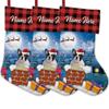 MALIHONG Personalized Dog Christmas Stocking 3 Pack Stockings Cute French Bulldog Fireplace Hanging Stockings Children's Candy Gift Bag Indoor Family Holiday Xmas Party Christmas Decor 14.4" view 1