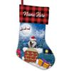 MALIHONG Personalized Dog Christmas Stocking 1 Pack Stockings Husky Dog Fireplace Hanging Stockings Children's Candy Gift Bag Indoor Family Holiday Xmas Party Christmas Decor 14.4" view 1