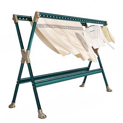 UNNS Foldable Drying Rack Foldable Drying Rack Aluminum Alloy Double-Layer Clothes Hanger Floor Hanger Suitable for Drying in Balcony Laundry Room Clothes Drying Rack (Color : A)