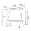 UNNS Foldable Drying Rack Stainless Steel Folding Hanger Telescopic Clothes Rod Double Rod Clothes Rack Aluminum Alloy Floor Drying Rack with Casters Clothes Drying Rack (Color : B) view 2