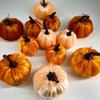12 Pcs Artificial Pumpkin Velvet Harvest Thanksgiving Fake Pumpkin Decorations, Foam Plastic Fake Faux Artificial Pumpkins for Halloween Fall Harvest Festival Home Table Decor (Orange) view 4