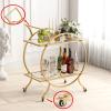 LORMITER Gold Bar Carts for The Home Bar Serving Cart, Rolling Bar Cart Gold with Lockable Caster Wheels, Glass Bar Carts with 2 Mirrored Shelves, Storage Round Wine Carts for Kitchen, Party view 4