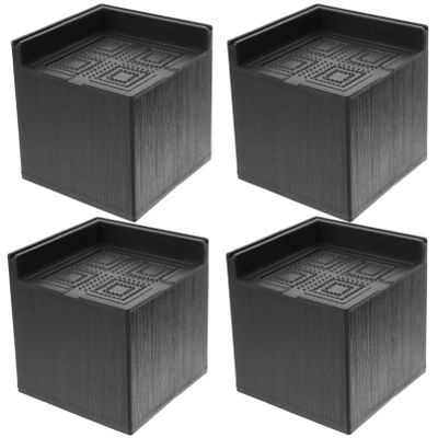 Housoutil 4pcs Square Bed Risers for Height Rubber Furniture Elevators for Chairs Tables Sofas Easy Installation for Extra Under-Bed Storage