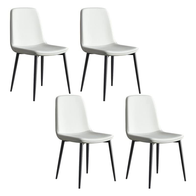 CraftThink Modern Dining Chairs, Metal Modern Contemporary Kitchen Chair Dining Room Side Parsons Chair Side Chair for Home Kitchen- Set of 4, Light Gray