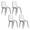 CraftThink Modern Dining Chairs, Metal Modern Contemporary Kitchen Chair Dining Room Side Parsons Chair Side Chair for Home Kitchen- Set of 4, Light Gray view 1