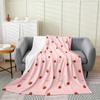 Girls Strawberry Blanket Queen,Kawaii Strawberry Throw Blanket for Kids,Japanese Style Pink Cute Cartoon Fruit Food Theme Fleece Blanket,Girly White Floral Flannel Blanket Sofa Bed Couch Decor view 1