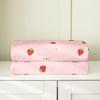 Girls Strawberry Blanket Queen,Kawaii Strawberry Throw Blanket for Kids,Japanese Style Pink Cute Cartoon Fruit Food Theme Fleece Blanket,Girly White Floral Flannel Blanket Sofa Bed Couch Decor view 4