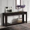 63'' Retro Console Table Sofa Table with 4 Drawers, Narrow Long Entryway Table Accent Table with Bottom Shelf for Living Room Hallway Entryway (Black) view 1