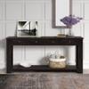 63'' Retro Console Table Sofa Table with 4 Drawers, Narrow Long Entryway Table Accent Table with Bottom Shelf for Living Room Hallway Entryway (Black) view 3