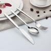 70 Piece Bordered Square Silverware Set for 14 Durable 18/10 Stainless Steel Flatware Set Kitchen Restaurant Cutlery Utensil Include Spoon Fork Knife Dessert Fork Dessert Spoon Heavy Silverware view 4