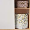 Laundry Basket,Autumn Yellow Weeping Floral White Back Waterproof Clothes Hampers with Handle,Gray Flower Vine Leaf Large Collapsible Storage Bag for Bedroom Bathroom 13.8x17In view 2