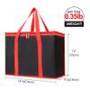 Bodaon odaon 4-Pack Insulated Reusable Grocery Shopping Bags, X-Large Picnic Cooler Bag Cold, Black with Red Edge view 2