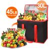 Bodaon odaon 4-Pack Insulated Reusable Grocery Shopping Bags, X-Large Picnic Cooler Bag Cold, Black with Red Edge view 4