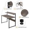 Bituman Home Office Desk, Computer Desk with Storage Shelf Morden Simple Style Study Writing Table Multipurpose Gaming Desk Easy to Assemble, for Home, Office, Bedroom, Study, Living Room view 3
