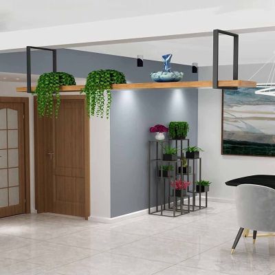 HONGKEFIT Industrial Vintage Bar Floating Shelf, Hanging Storage Racks, for Bars, Restaurants, Kitchens Plant Display Rack Decoration Flower Pot Stand (Size : 120 * 30 * 50cm) (Size : 140x30x50cm)