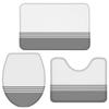 Bath Mat 3 Piece Bathroom Rug Sets, Farmhouse Gray Stripes Non Slip Bath Rug Contour Mat and Toilet Lid Cover, Absorbent Shower Mats Soft Bath Rug and Mat Sets Modern Abstract Minimalism Small view 3