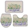 Bath Mat 3 Piece Bathroom Rug Sets, Farm Daisy Non Slip Bath Rug Contour Mat and Toilet Lid Cover, Absorbent Shower Mats Soft Bath Rug and Mat Sets Purple Buffalo Plaid Vintage Backdrop Small view 3